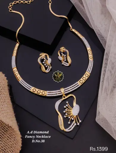AD Diamond Fancy Necklace Set B10