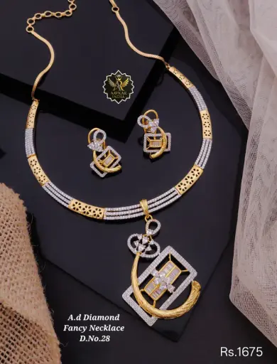 AD Diamond Fancy Necklace Set B10